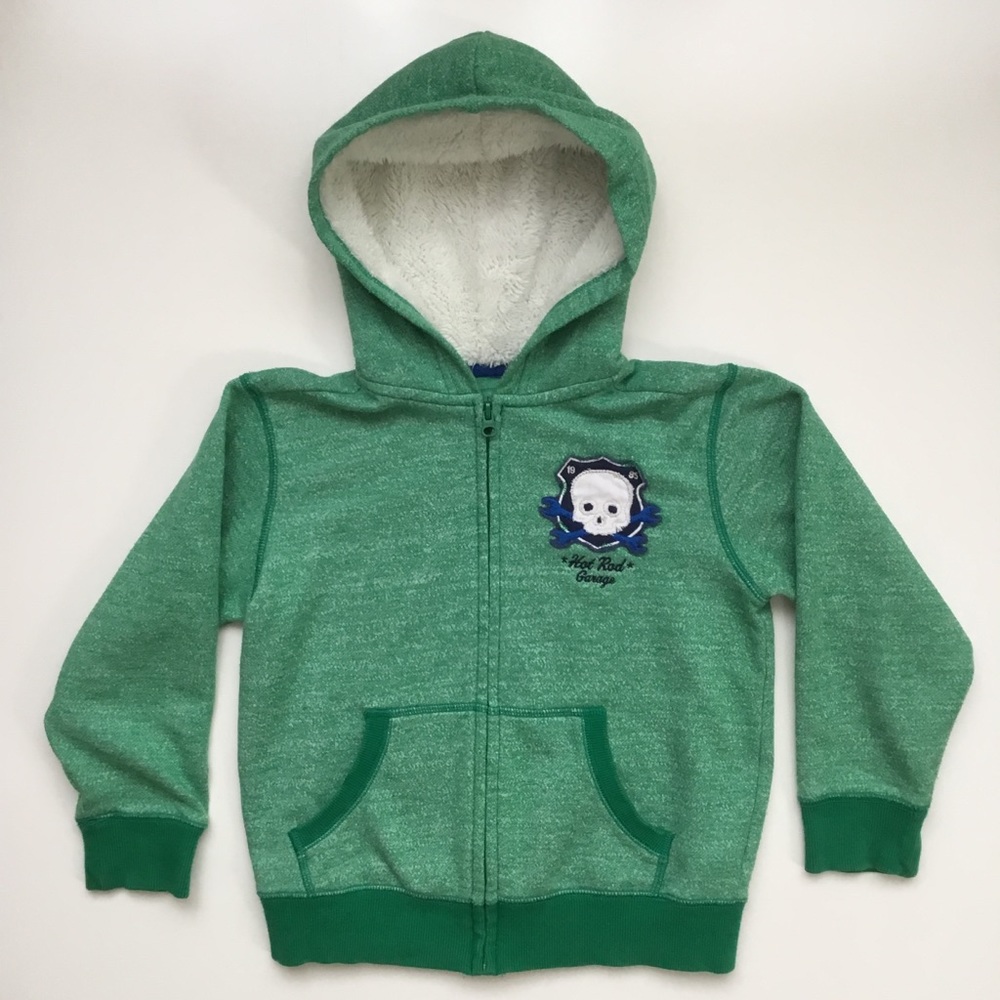 Green Hoodie, Size 7, Full Zip